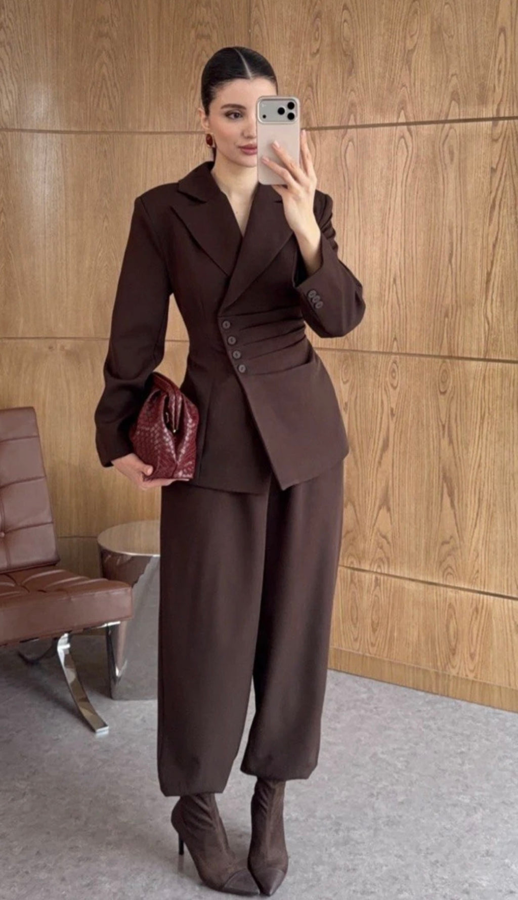 Elegant Buttoned Suit Set