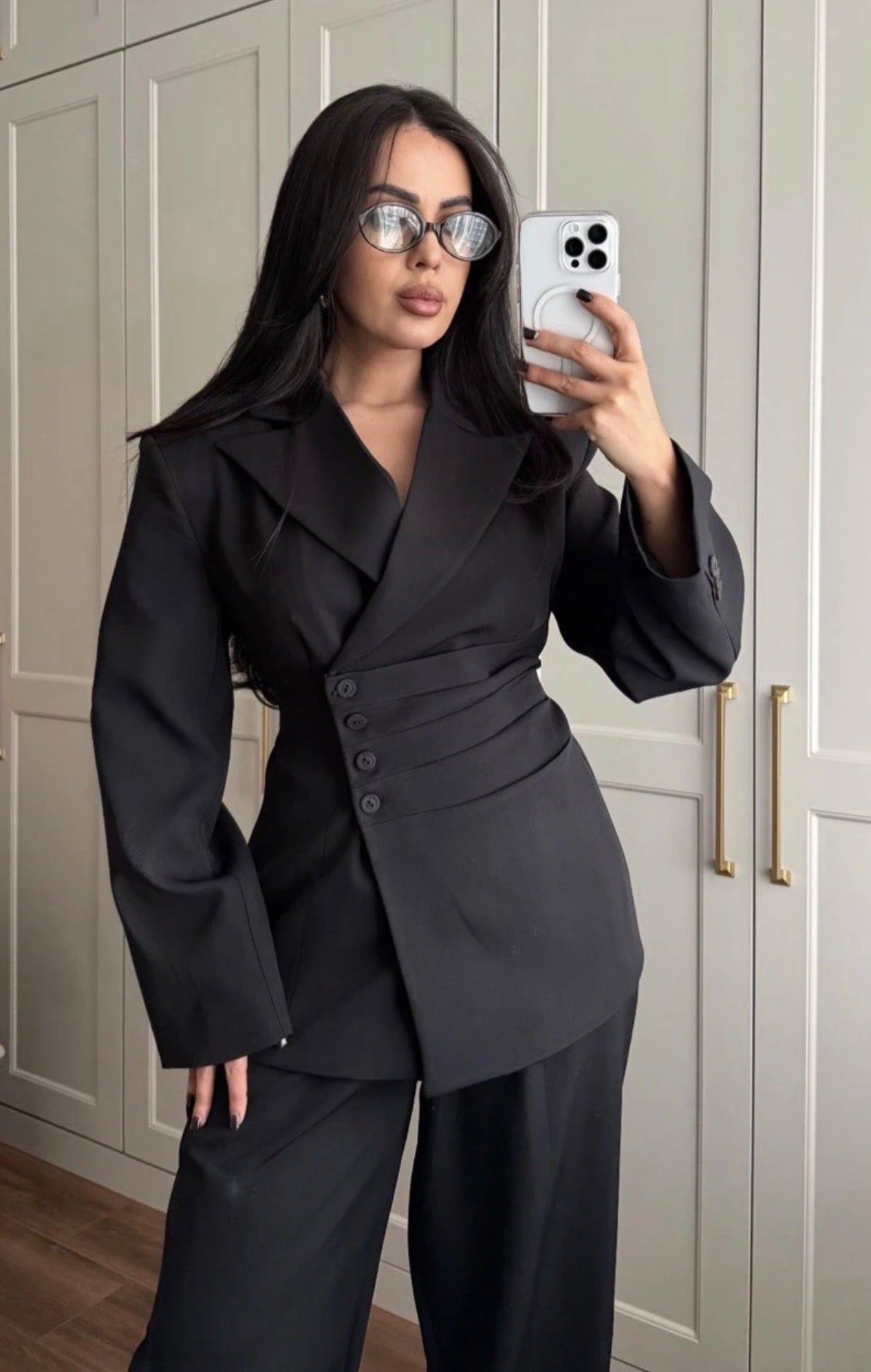 Elegant Buttoned Suit Set